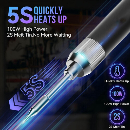 Μίνι κολλητήρι υψηλής ισχύος 100W, κολλητήρι USB, κολλητήρι ακριβείας 60-450C, στυλό 2