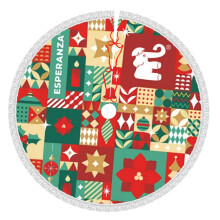 Jupe de sapin de Noël 91 cm (36 pouces), tapis de sapin pour les fêtes d'hiver, jupe de sapin pour décorations de Noël rustiques