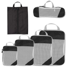 Ensemble de 6 cubes de rangement compressibles, sacs de rangement ultralégers pour valise - Comprend 5 cubes de rangement et 1 sac à chaussures