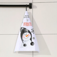 Serviette de cuisine YiFudd Bonhomme de neige de Noël, 40 x 68 cm, douce et non pelucheuse, idéale pour la cuisine et la salle de bain. Cadeau de