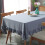 HGYCPP Rustic Vintage Flounces Ruffle Trim Tablecloth Washable Cotton Linen Table Cover 4