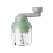 Manual Food Chopper Hand Crank Food Processor 250ml Capacity Mincer Rotary ,Garlic Chopper , for , Salad, Pesto Cooking Green
