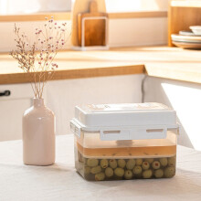 Quinlirra4L augurkenpot met druksluiting, gemaakt van voedselveilig plastic, luchtdichte bewaarcontainer, geschikt voor gebruik in de keuken, ideaal