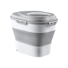 Kiplyki Cyber Deals Cereal & Rice Storage Containers, Collapsible with Wheels, Airtight Locking Lid, Leakproof Pet Food Bin