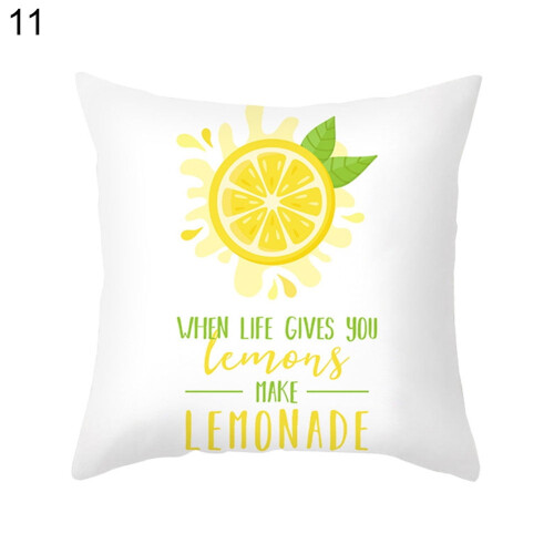 Μαξιλαροθήκες Cheer.US Lemon 18x18" Buffalo Check, συμβατές με καλοκαιρινή διακόσμηση 1
