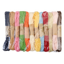 12 rouleaux de corde en papier de 10 m, couleurs variées, torsadée, idéale pour le bricolage, les cadeaux et l'emballage (couleurs assorties).