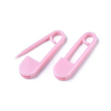 50 Sicherheitsnadeln aus Kunststoff, 25 x 7 x 2,5 mm, 2 Stück, rosa