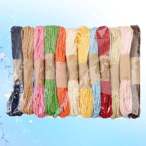 12 Ρολά 10M Χάρτινο Σχοινί DIY Πολύχρωμο Στριφτό Σχοινί Χειροτεχνίας με Λουράκι για 2
