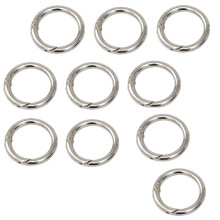 Runde Schlüsselanhänger mit Karabinerverschluss, 10er-Packung, Silber