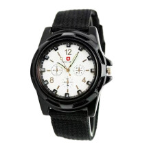 Men's Quartz Watch Nylon Watches Canvas Bracelet Casual Wristwatch Sport E1t8 Black White One size
