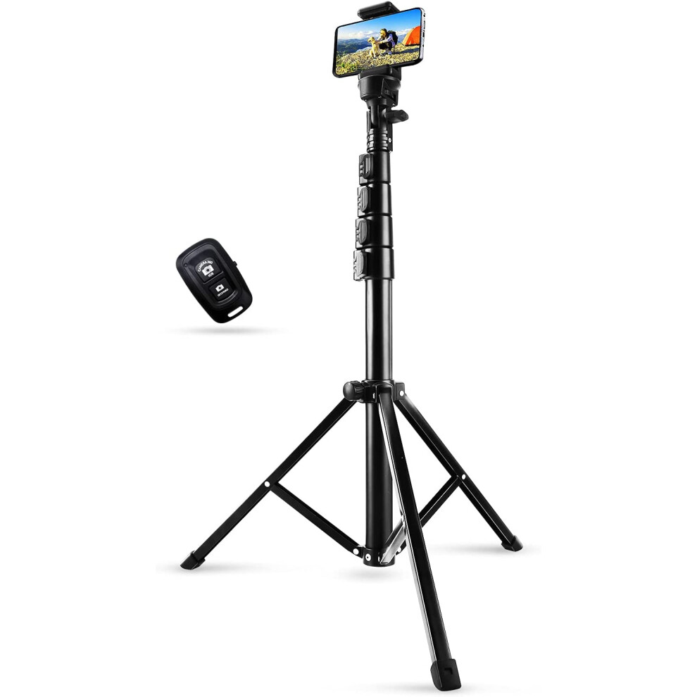Phone Tripod Stand & Selfie Stick Tripod, 62" All In One Extendable Cell Phone Tripod With Wireless Remote 9423501557056
