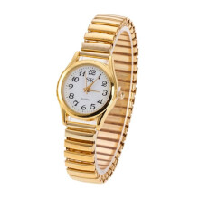 Modieus en casual digitaal horloge met grote digitale schaalverdeling, elastische stalen armband, quartz uurwerk, heren- en dameshorloge, goudkleurig