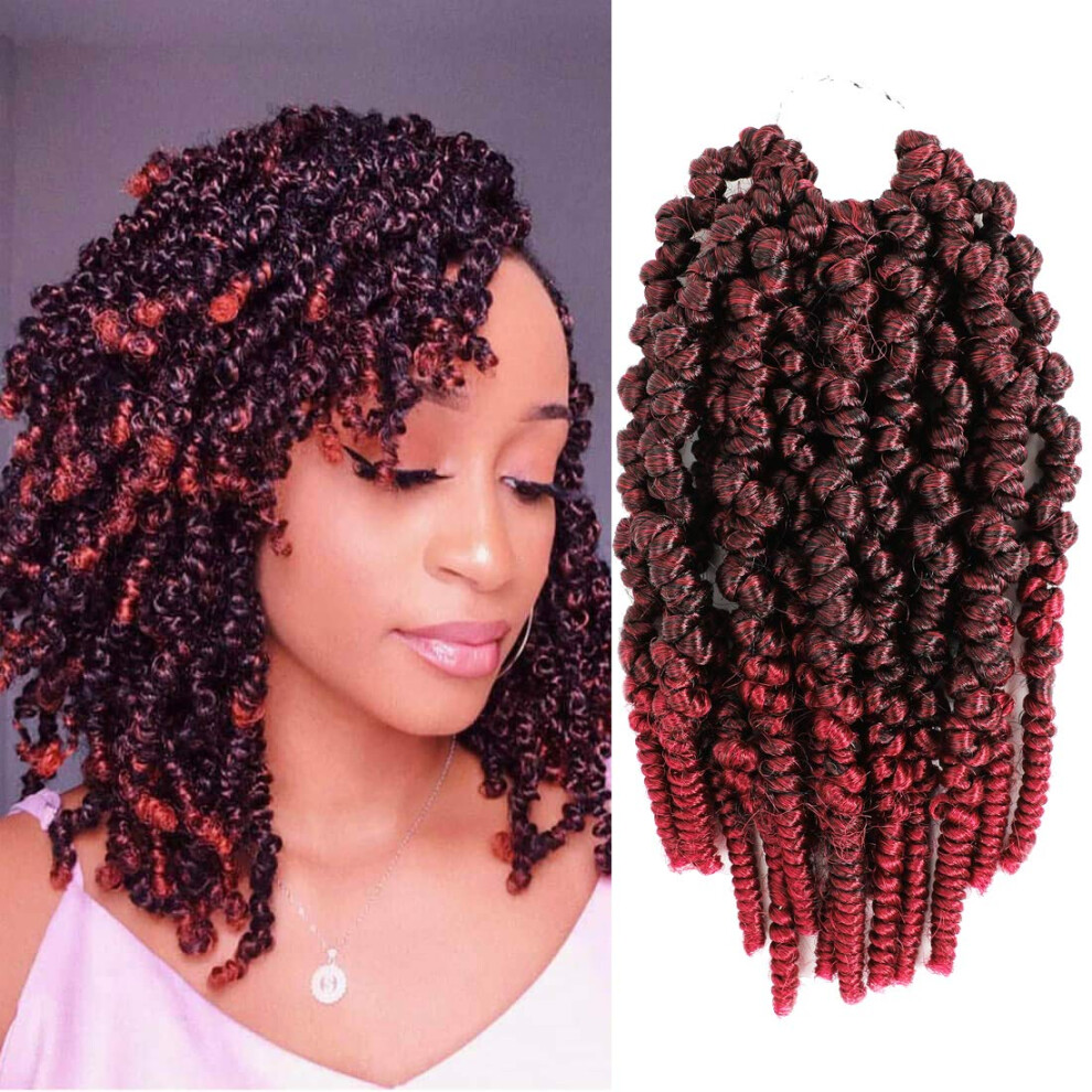 8 Inch Pre Twisted Crochet Braiding Hair, Short Bob Passion Twist Extensions, Natural Smooth Texture