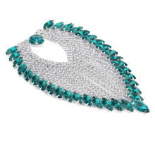 Crystal Patch DIY Embellishment for Fashion Design, Sparkly Under The Light Rhinestone Decor, Epaulette Tassel Chain with Durable Brass Base, Crystal