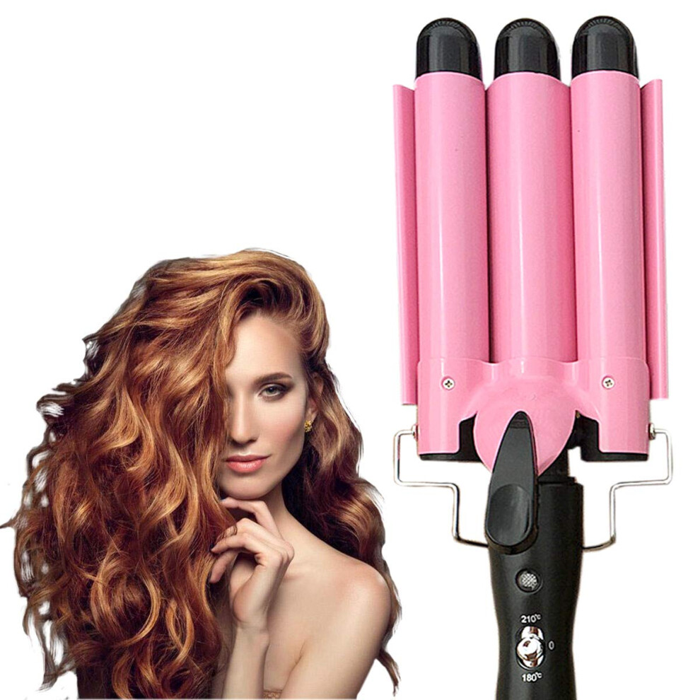 25mm Triple Barrel Hair Curling Iron with Fast HeatUp, Frizz Reduction and Consistent Waves