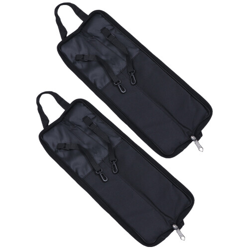 6Pcs Drumstick Pouch Black Compact Carry Case with Handle Strap