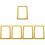 5Pcs Golden Copper Paperweight Calligraphy Supplies Rectangular Frame 7