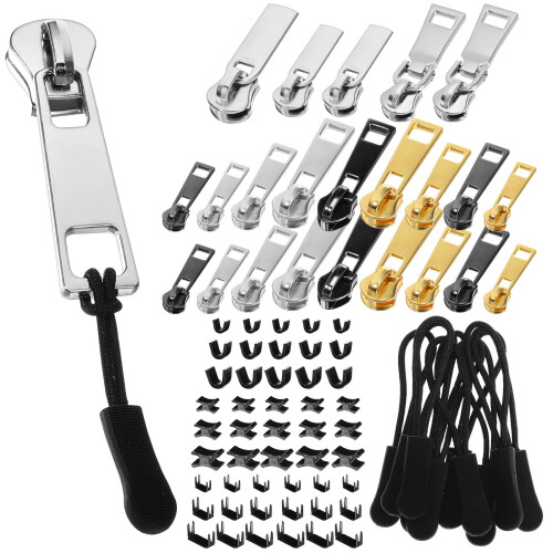 One Set Zipper Repair Kit With Pulls Stops And Replacement Parts