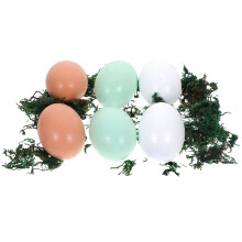 12Pcs Assorted Color Wooden Craft Eggs DIY Fake Eggs for Easter Decor