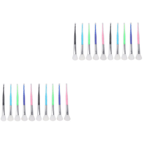 20 Pcs Silicone Mask Brush Plastic Sector Makeup Tools 2