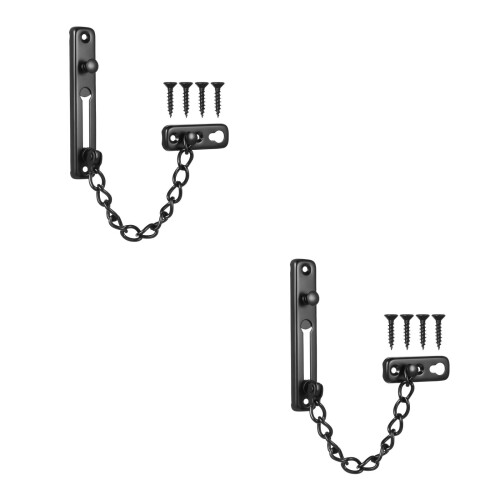 2Pcs Durable Metal Door Chain Locks for Inside Doors Front Door Use 2