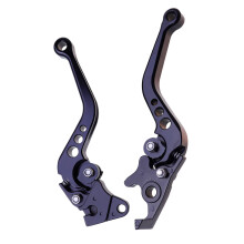 2Pairs Motorcycle Brake Clutch Lever with Alloy Handlebar Black