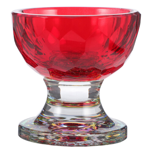 3Pcs Red Clear Bowls for Home Temple Floating Tea Lights