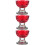3Pcs Red Clear Bowls for Home Temple Floating Tea Lights 8