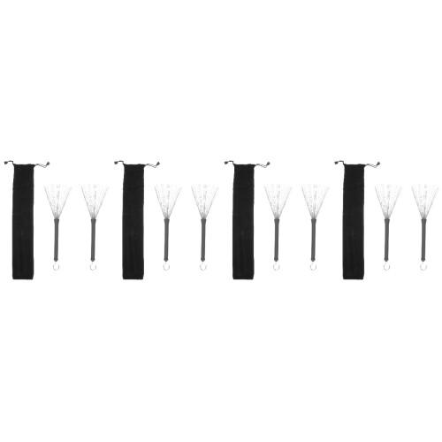 4 Sets Portable Drum Stick Wire Brush With Bag 2
