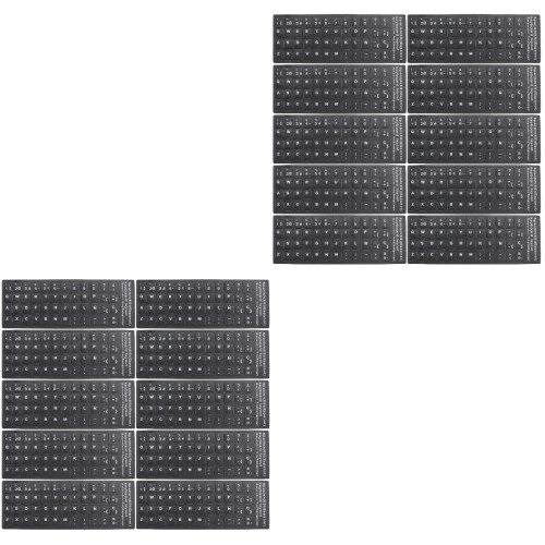 20 Pcs Keyboard Stickers Universal Russian Student Pvc 2