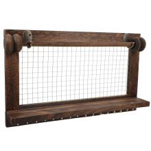 2Pcs Wood Wall Mounted Storage Shelf Brown Organizer for Home Use