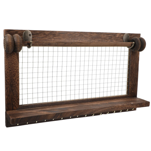 2Pcs Wood Wall Mounted Storage Shelf Brown Organizer for Home Use