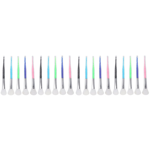 20 Pcs Silicone Mask Brush Plastic Sector Makeup Tools 1