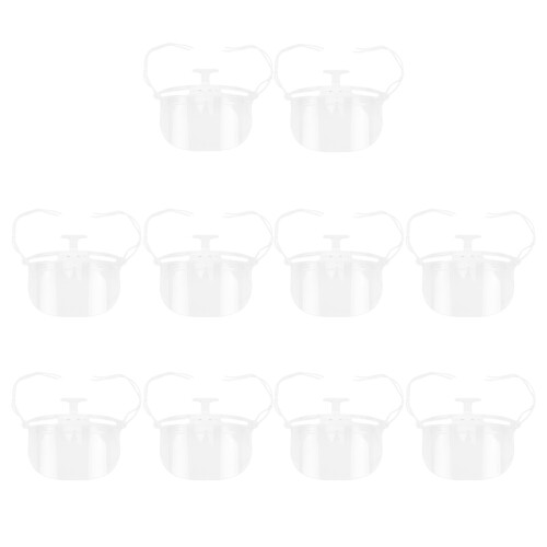1 Box 10 Pcs Transparent Mouth Plastic Antifog Shield