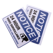 2 Count Tape Monitoring Warning Stickers Easy Video
