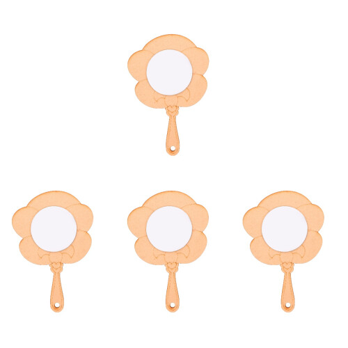 Set Of 4 Portable Makeup Mirror Hand Held Handheld Small With Handle 1