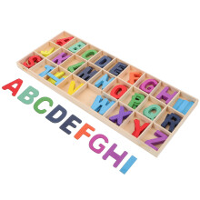 5 Sets Wooden Alphabet Letters With Storage Tray For Kids Learning