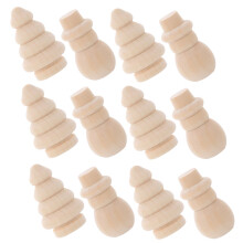 100 Pcs Wooden Christmas Tree Ornament Snowman DIY Toy
