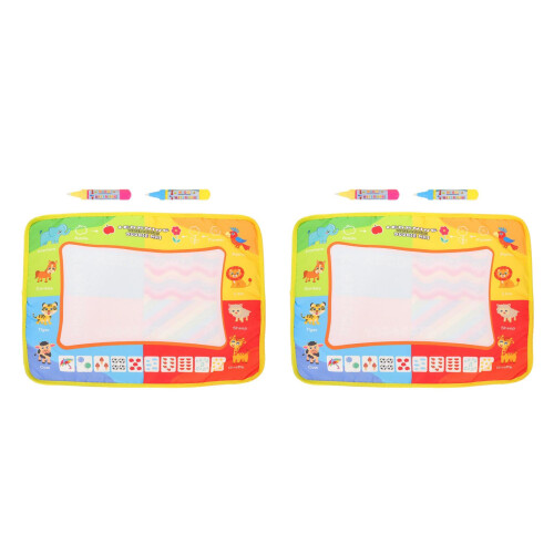 2Pcs Water Drawing Mat For Kids With 2 Pens 2
