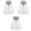 3Pcs Compact Transparent Glass Empty Press Bottles for Liquid Storage 5