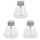 3Pcs Compact Transparent Glass Empty Press Bottles for Liquid Storage 4
