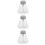 3Pcs Compact Transparent Glass Empty Press Bottles for Liquid Storage 10