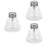 3Pcs Compact Transparent Glass Empty Press Bottles for Liquid Storage 8