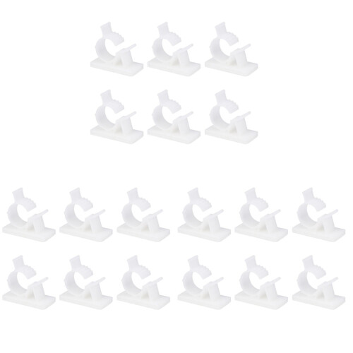 60 Pcs Adjustable Self Adhesive Cable Clips For Wire Cord Management White 1