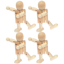 16 Pcs Wooden Figurine Doll Models Unfinished Desktop Ornaments