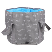 2Pcs Folding Foot Bath Bucket Grey Multi-Use Portable Wash Basin