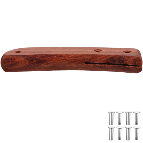 5Pcs Kitchen Cutter Handle Wooden Grip Brown 1