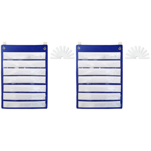 2 Pcs Learning Card Wall Pocket Group Management Chart Magnet Hanging 1