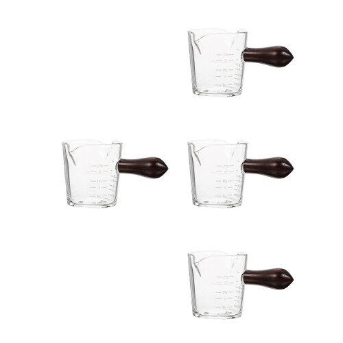 4 Pieces Double Mouth Milk Cup With Wooden Handle 2