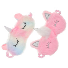 Cute Unicorn Sleeping Mask 2 Pcs Soft Plush Blindfold For Kids Teens